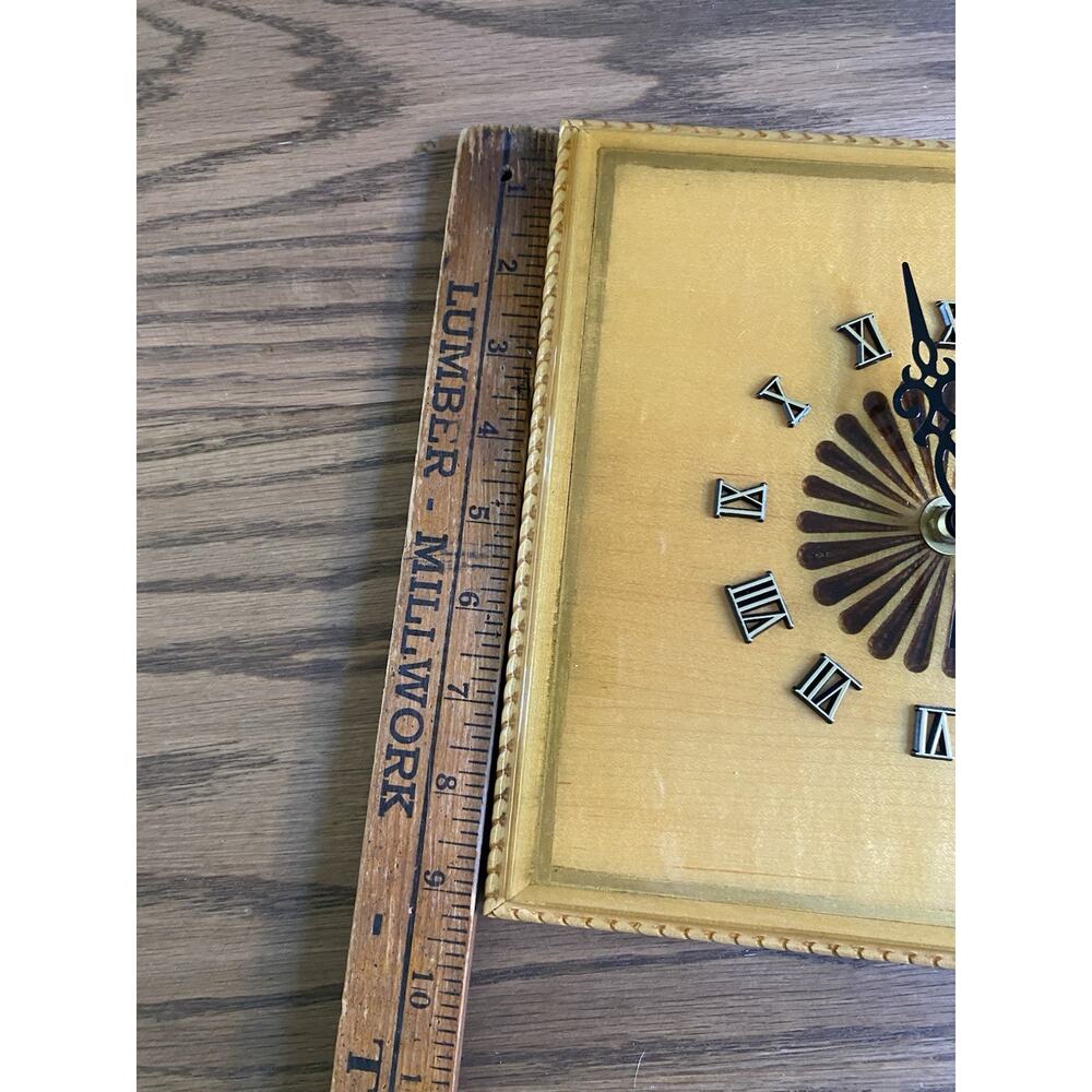 Vintage Handmade Wood Wall Clock Signed Midcentury Wood Clock Quartz Battery - Picture 6 of 6